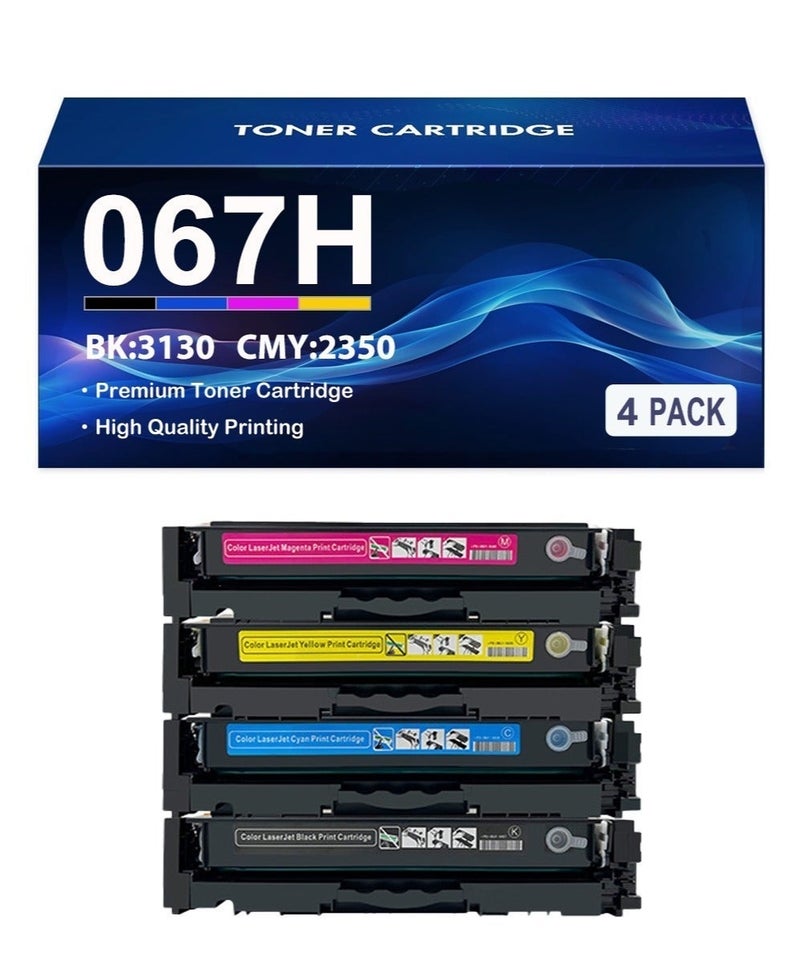 Compatible 067H High Yield Toner Cartridge Replacement for LBP633Cdw MF656Cdw MF654Cdw MF653Cdw LBP632Cdw (4-Pack, Black Cyan Magenta Yellow)