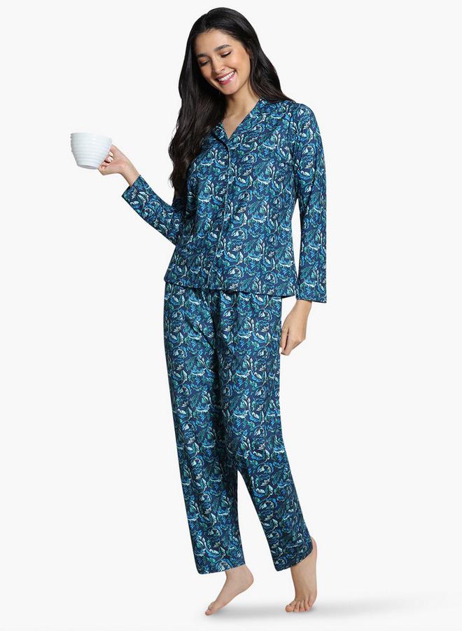 Zivame Leaf Print Pyjama Set - Image 4