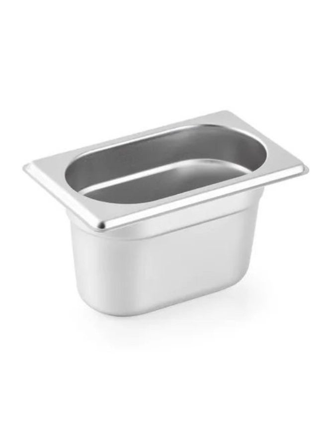 Stainless steel gastronorm (GN) container/pan 1/9 (176 x 108 x 100 mm) Capacity: 0.9 liter, Value Pack of 6 pieces - Image 1