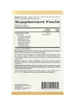 California Gold Nutrition LactoBif 100 Probiotic 100 Billion CFU 30 Veggie Capsules  - Image 2