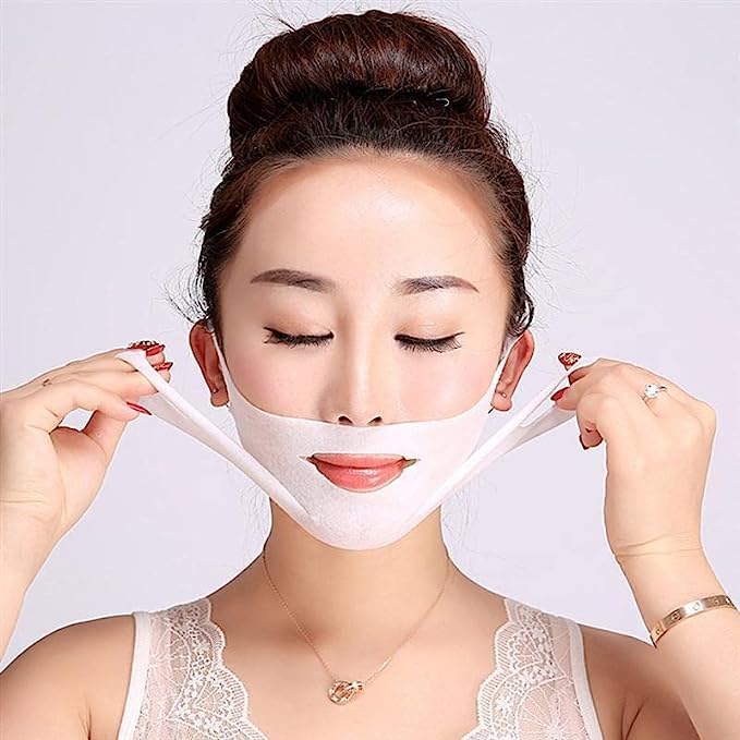 Florisca™ V Line Lifting Face Mask Double Chin Reducer Mask V Shaped Slimming Face Mask Chin Up Patch for Firming Tightening and Moisturizing Skin For WomenUltra-thin Strap Band Anti Wrinkle Mask - Image 1