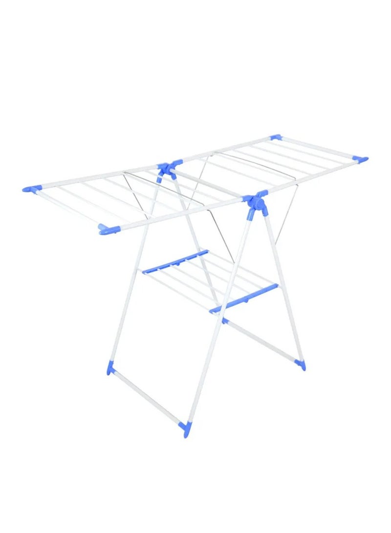 Floor folding indoor iron wing type clothes rack balcony moving simple sun quilt clothes rack - Image 2
