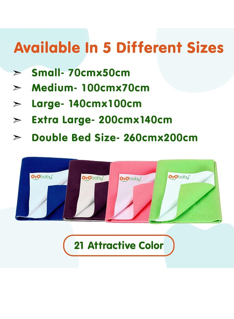 OYO BABY Extra Absorbent Waterproof Baby Dry
  Sheet Extra-Large Size (200x140cm) | Quick Dry Sheet for Bed Protector, Soft
  & Breathable | Red - Image 2