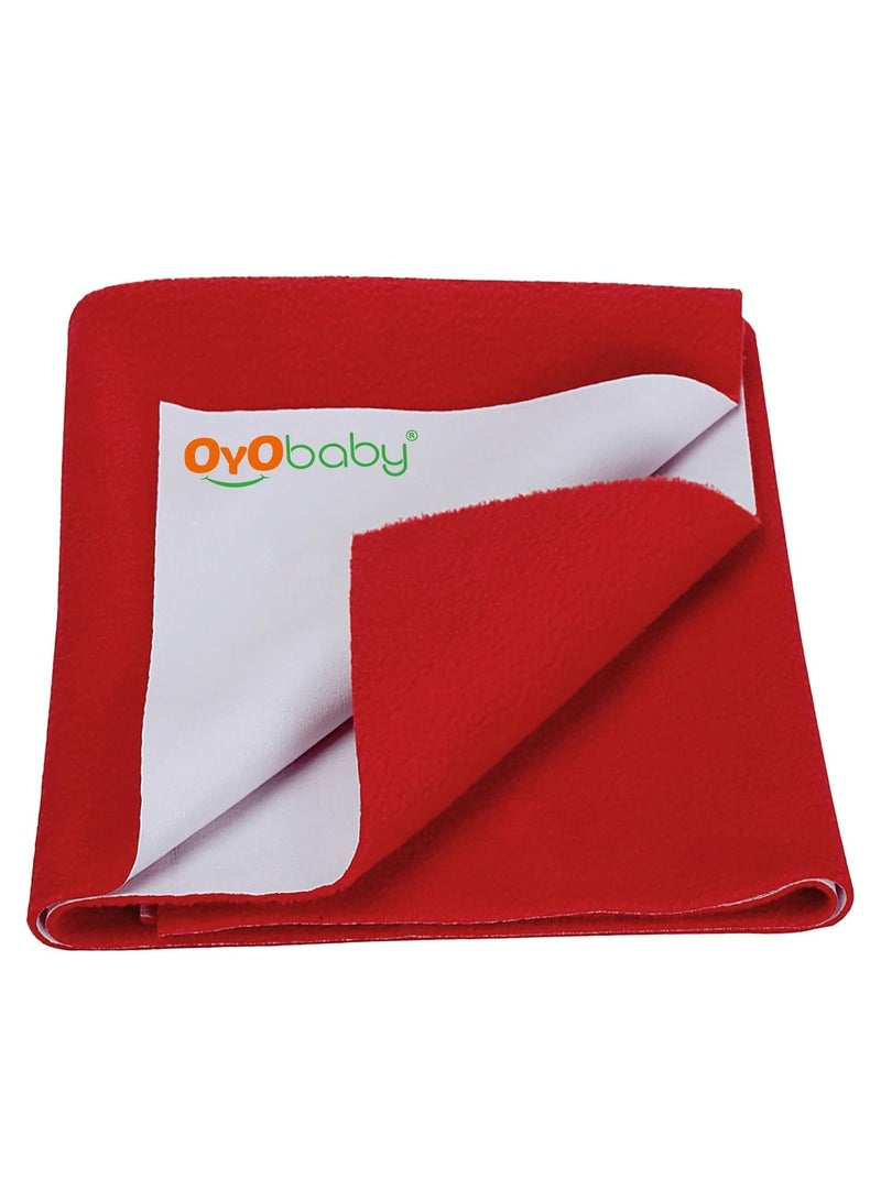 OYO BABY Extra Absorbent Waterproof Baby Dry
  Sheet Extra-Large Size (200x140cm) | Quick Dry Sheet for Bed Protector, Soft
  & Breathable | Red - Image 1