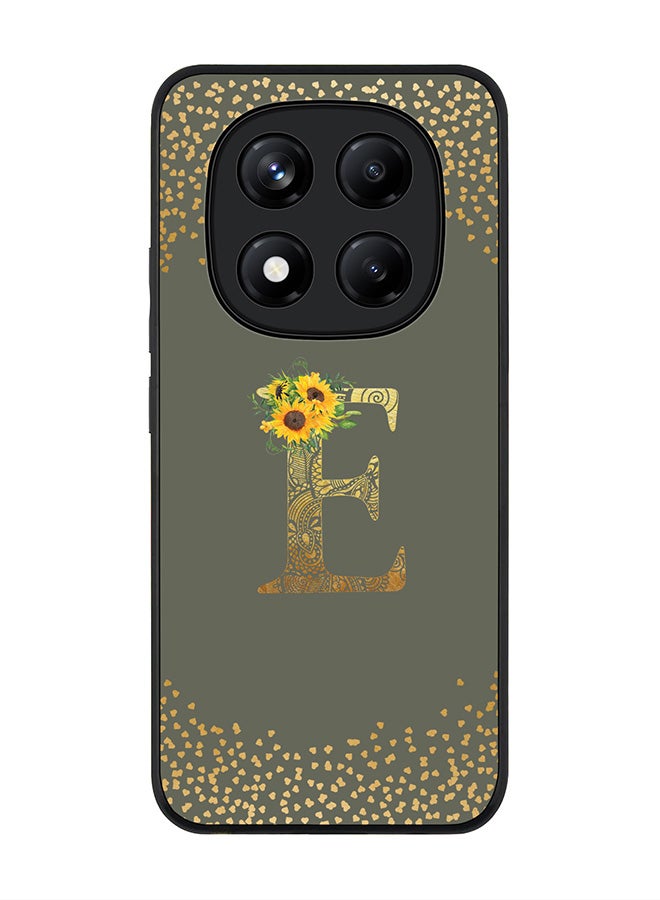 Stylizedd For Xiaomi Redmi Note 14 Pro 4G 4G Case,Slim fit Camera Protection, Shockproof Thin Phone cover  - Custom Floral Monogram - E  (Olive Green ) - Image 1