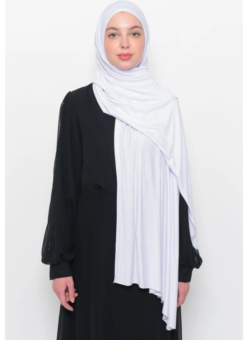 التوبة Ready Made Practical Interlaced Luxury Organic Plain Combed Shawl Equal Aligned-White