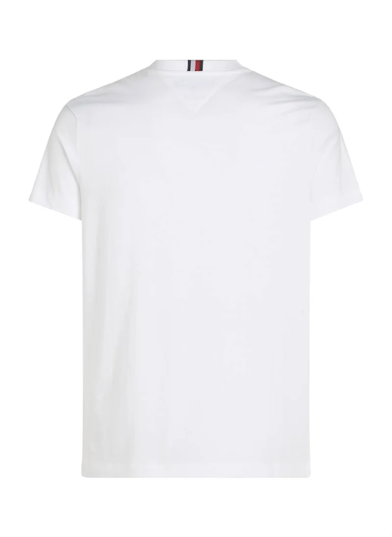 TOMMY HILFIGER Men's Printed Badge T-Shirt - Cotton, White