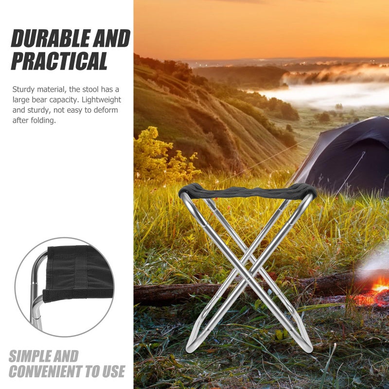 Portable Folding Aluminum Alloy Camping Stool Lightweight Outdoor Seat For Travel - Image 5