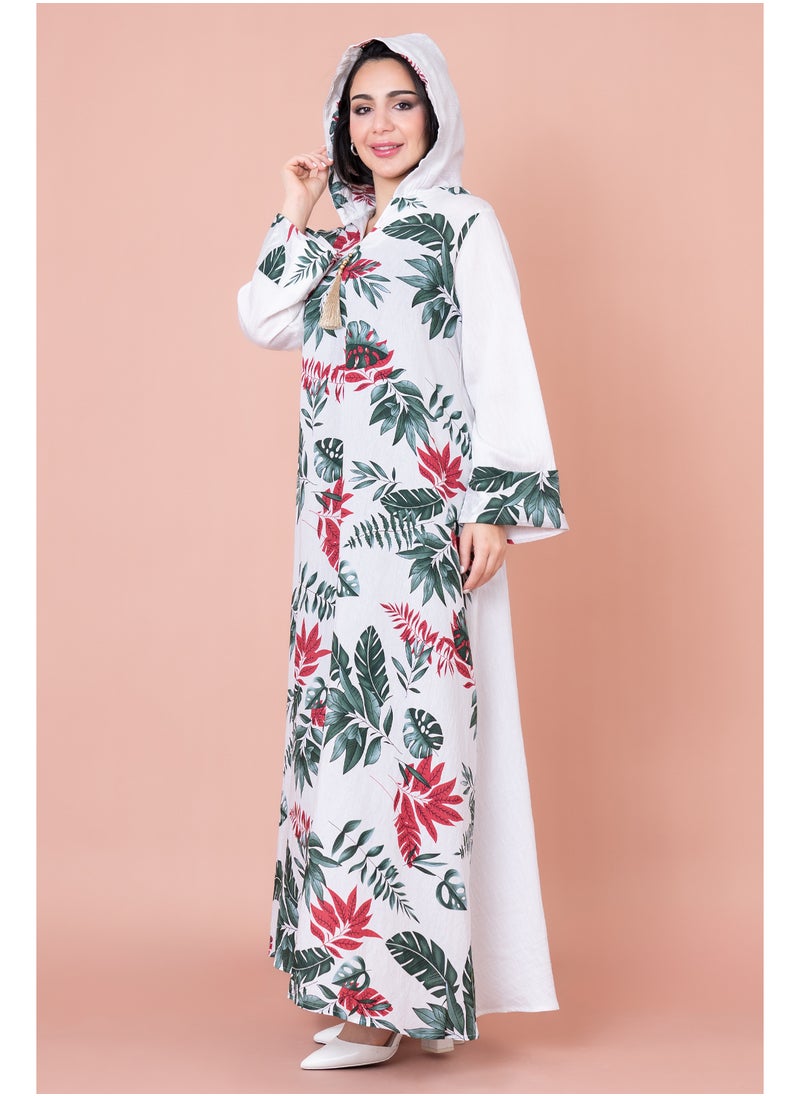 IKKXA Maghrebi Leaf Hooded Jalabiya  - Image 3