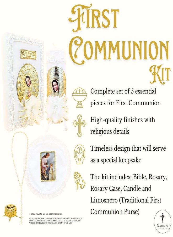 Nuestra Fe First Communion Candle and Bible - Biblia y Vela de Primera comunión para niño (Girl) - Image 3