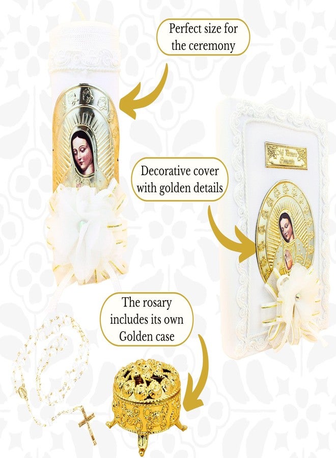 Nuestra Fe First Communion Candle and Bible - Biblia y Vela de Primera comunión para niño (Girl) - Image 4
