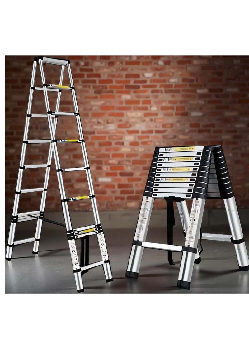 Telescopic Extension Ladder Aluminum Folding Step Ladder Portable - Image 2
