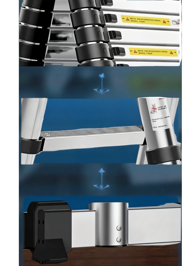 Telescopic Extension Ladder Aluminum Folding Step Ladder Portable - Image 3