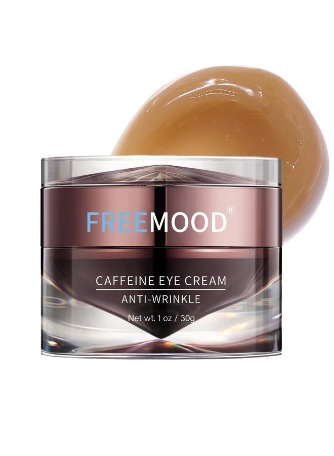 freemood Eye Cream for Dark Circles,Anti-Aging Under Eye Cream with Caffeine,Hyaluronic Acid to Fight Fine Lines,Hydrating Eye Care Serum,1 fl.oz - Image 1