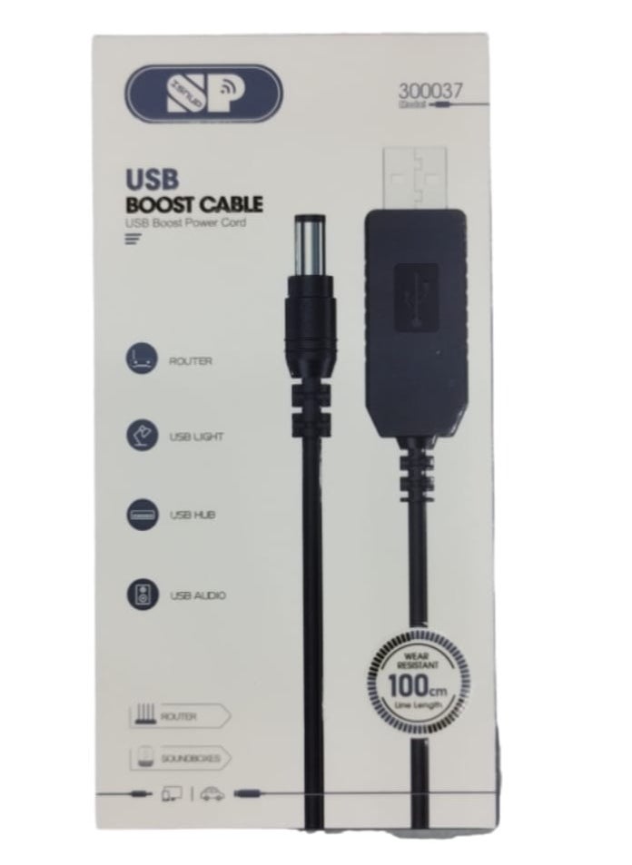 SP - USB Power Cable for Router and USB Light and Audio 1 Meter Black - Image 1