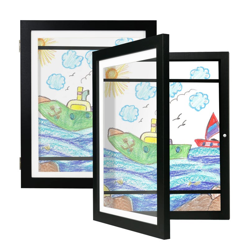 iRahmen Kids Art Frame 2 Pack  9x12 Front Opening Kids Frames for Artwork Kids Artwork Frames Changeable Storage Holds 50 Children Art Projects Drawings 3D Art Crafts