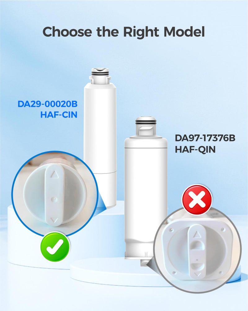 Maxblue DA29-00020B Refrigerator Water Filter, Replacement for Samsung® HAF-CIN/EXP, HAF-CIN, RF28HMEDBSR/AA, RF28K9380SR, RF263BEAESR/AA, RF28JBEDBSG, RF4287HARS, RF28HFEDTSR, DA97-08006A, 2 Pack - Image 3