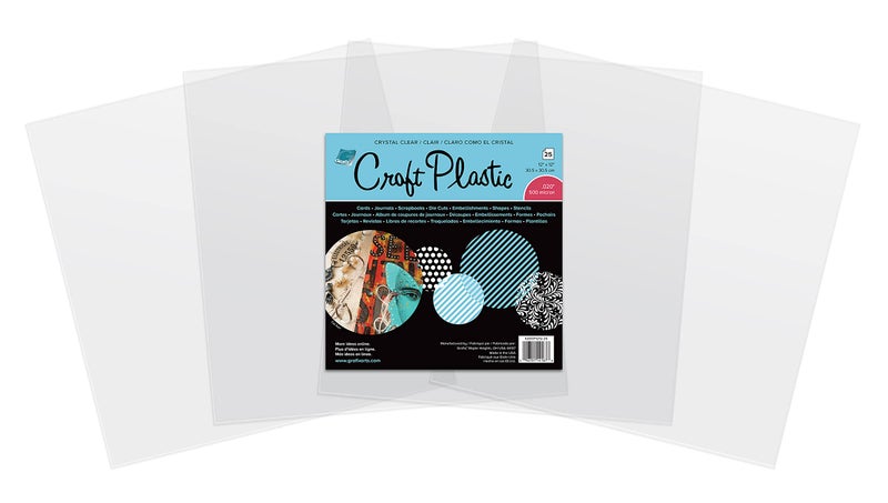 Grafix Ultra Clear .020 Plastic, Durable and Archival Film, Perfect for DIY Crafts, Stencils, Journals, Cards, 3D Embellishments, and More, 12" x 12", 25 Pack - Image 3