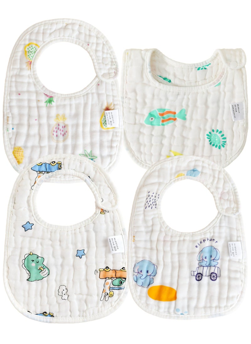 Umiwin Pack Of 4 Baby Cotton Bib Set  - Image 1