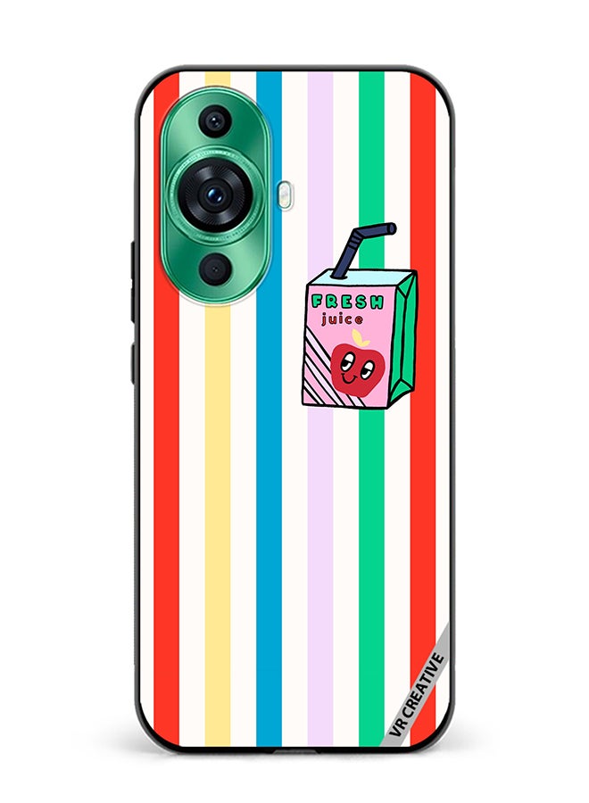VR CREATIVE Protective Case Cover For Huawei nova 11 Pro Summer Stripe Fresh Juice Apple Fruit Design Multicolour - Image 1