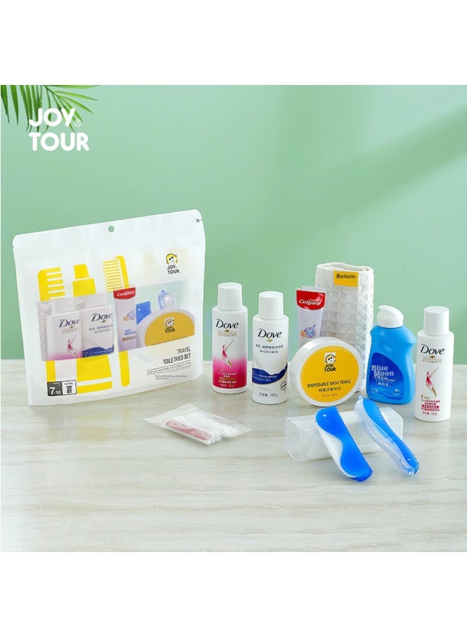 JOY TOUR Joytour Travel Toiletry Set, Business Trip Hotel Toiletries, Small Bottles Of Shampoo And Shower Gel, Shulei High-lux 8-piece Set - Image 4