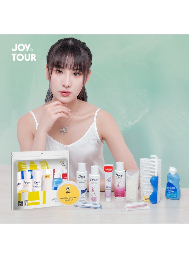 JOY TOUR Joytour Travel Toiletry Set, Business Trip Hotel Toiletries, Small Bottles Of Shampoo And Shower Gel, Shulei High-lux 8-piece Set - Image 1