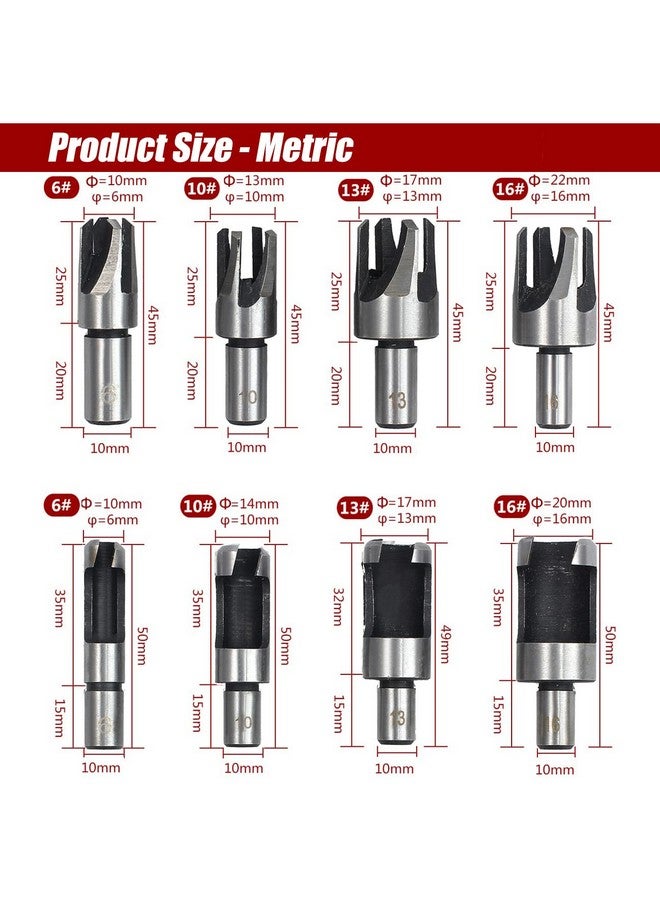 ياكاموز مجموعة من 8 قطع من بتات مثقاب قاطعة الخشب من نوع مخلب مدبب من مادة HSS من Yakamoz مقاس 16 مم و13 مم و10 مم و6 مم بقياس متري (5/8 بوصة و1/2 بوصة و3/8 بوصة و1/4 بوصة) - Image 5