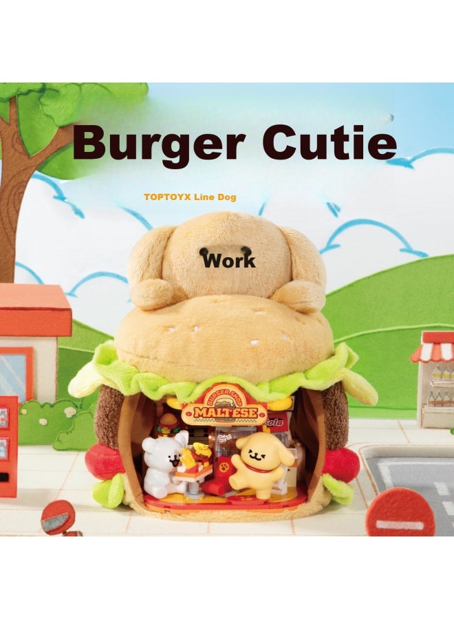 Top Toy Line Puppy Happy Business Series Dessert Shop Plush Building Block Assembly Toy Girls Birthday New Year Gift - Image 2