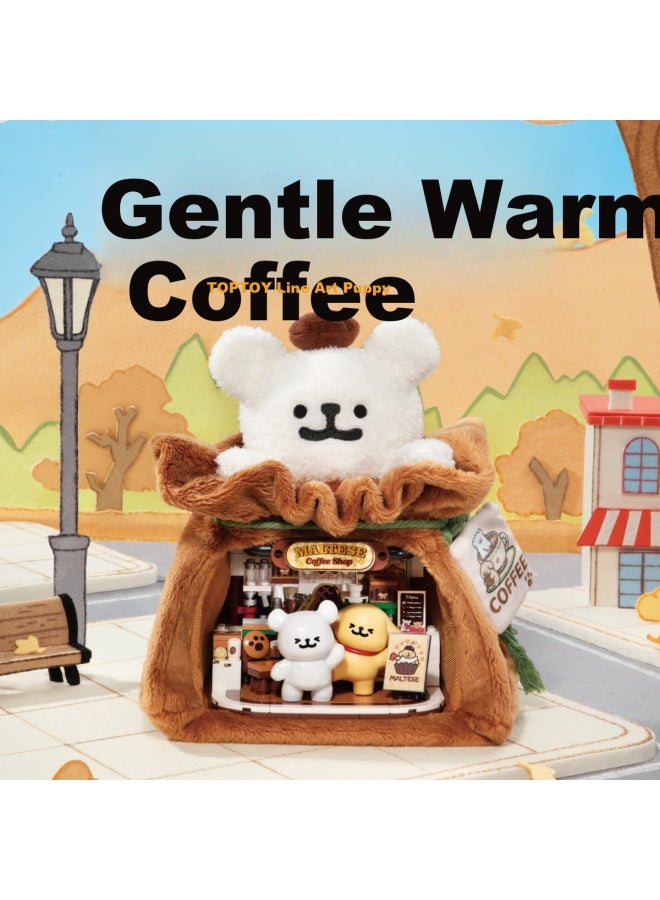 Top Toy Line Puppy Happy Business Series Dessert Shop Plush Building Block Assembly Toy Girls Birthday New Year Gift - Image 3