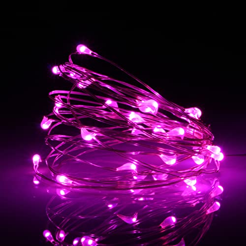XINKAITE Fairy Lights - Waterproof LED Starry String Lights for Indoor & Outdoor DIY Decoration, Home Parties, Christmas Holiday (10FT/3Meters, Pink) - Image 3