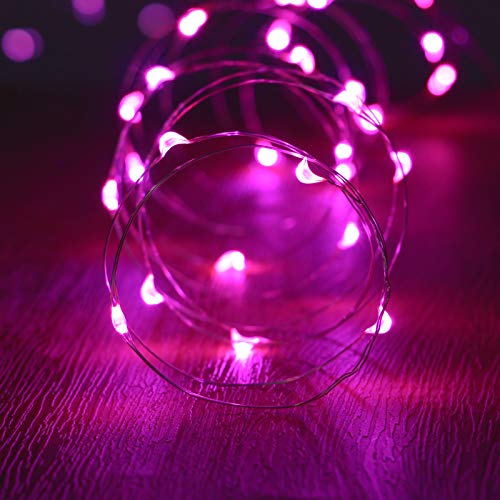 XINKAITE Fairy Lights - Waterproof LED Starry String Lights for Indoor & Outdoor DIY Decoration, Home Parties, Christmas Holiday (10FT/3Meters, Pink) - Image 2