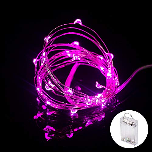 XINKAITE Fairy Lights - Waterproof LED Starry String Lights for Indoor & Outdoor DIY Decoration, Home Parties, Christmas Holiday (10FT/3Meters, Pink) - Image 1
