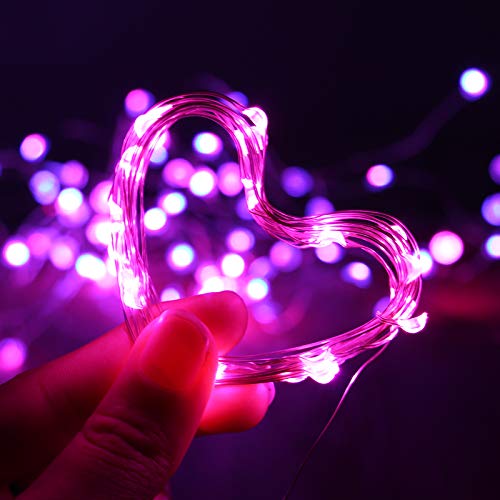 XINKAITE Fairy Lights - Waterproof LED Starry String Lights for Indoor & Outdoor DIY Decoration, Home Parties, Christmas Holiday (10FT/3Meters, Pink) - Image 4