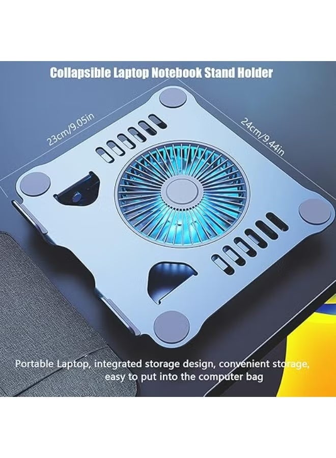 Aluminum Laptop Stand with Cooling Fan – Adjustable Height, Fits Laptops up to 17.3” - Image 5