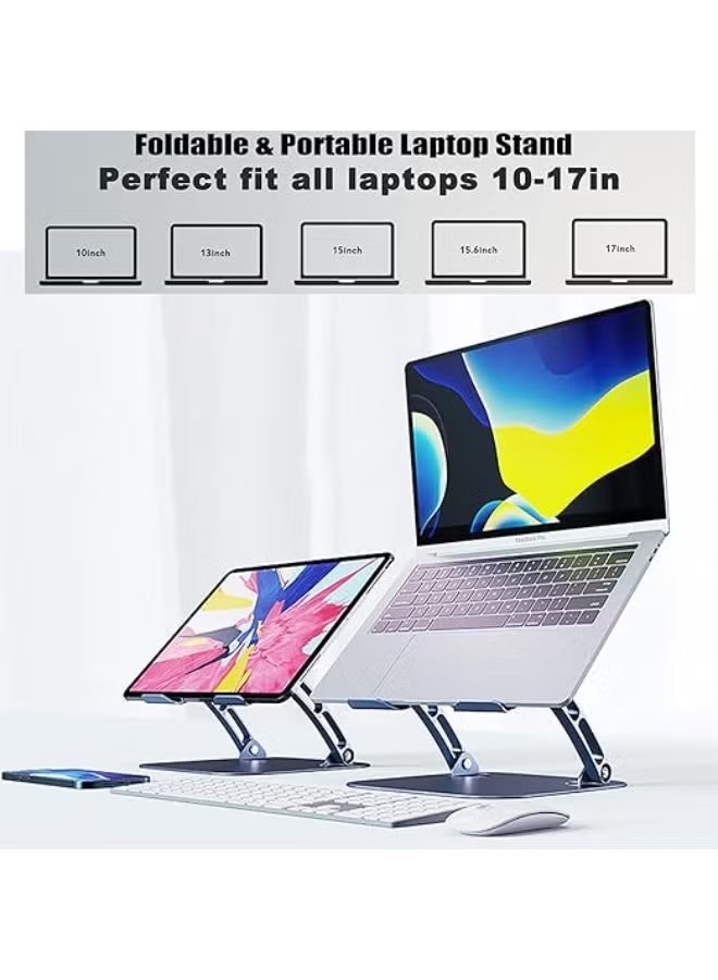 Aluminum Laptop Stand with Cooling Fan – Adjustable Height, Fits Laptops up to 17.3” - Image 3