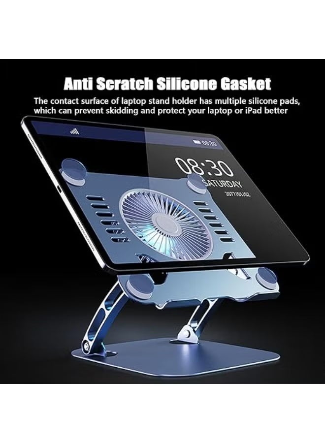 Aluminum Laptop Stand with Cooling Fan – Adjustable Height, Fits Laptops up to 17.3” - Image 4