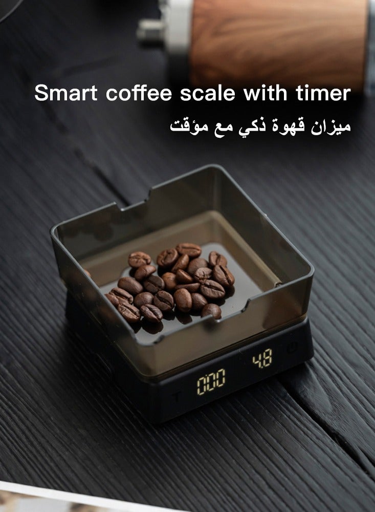 بينكو ميزان قهوة مزود بمؤقت، ميزان رقمي مزود بشاشة LCD، ميزان قهوة إسبرسو بالصب فوق القطرات مع وظيفة المؤقت التلقائي ومعدل التدفق - Image 1