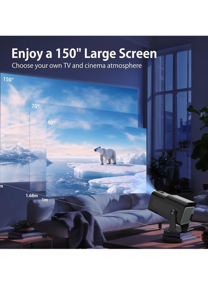 JAJEEK - Mini Projector with WiFi 6 & Bluetooth – Native 1080P, Auto Focus, 4K Support, Outdoor Movie Projector, Short Throw Home Theater Projector with Android 11 - Image 1