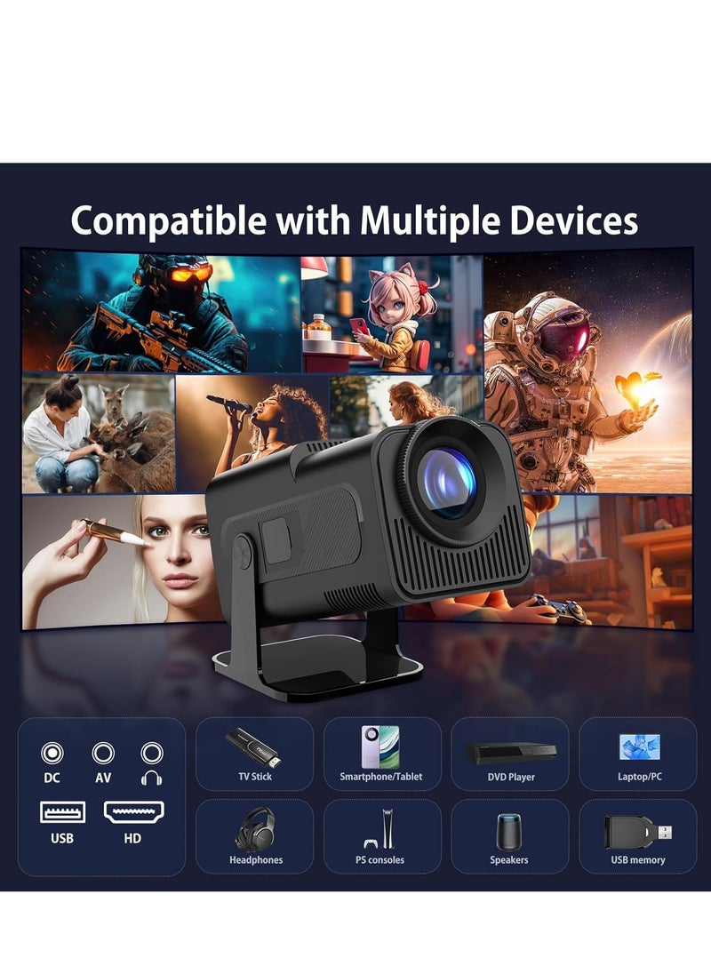 JAJEEK - Mini Projector with WiFi 6 & Bluetooth – Native 1080P, Auto Focus, 4K Support, Outdoor Movie Projector, Short Throw Home Theater Projector with Android 11 - Image 1