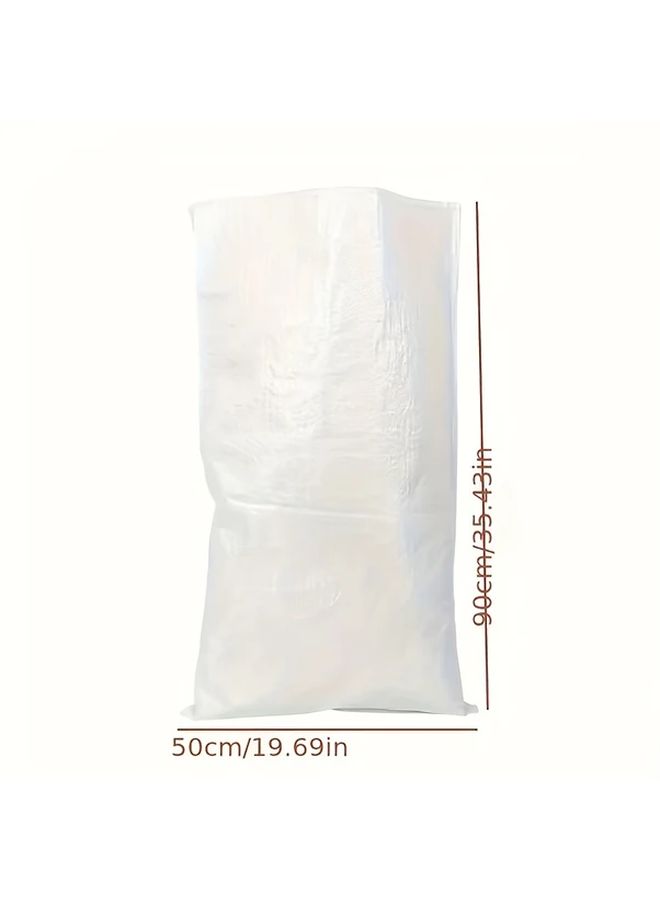 10Pcs Reusable White Woven Plastic Bags Durable PP Material For Shipping Storage - Image 2