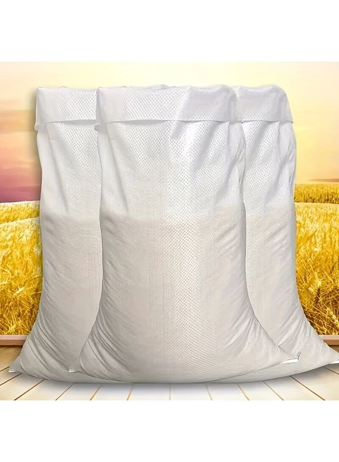 10Pcs Reusable White Woven Plastic Bags Durable PP Material For Shipping Storage - Image 1