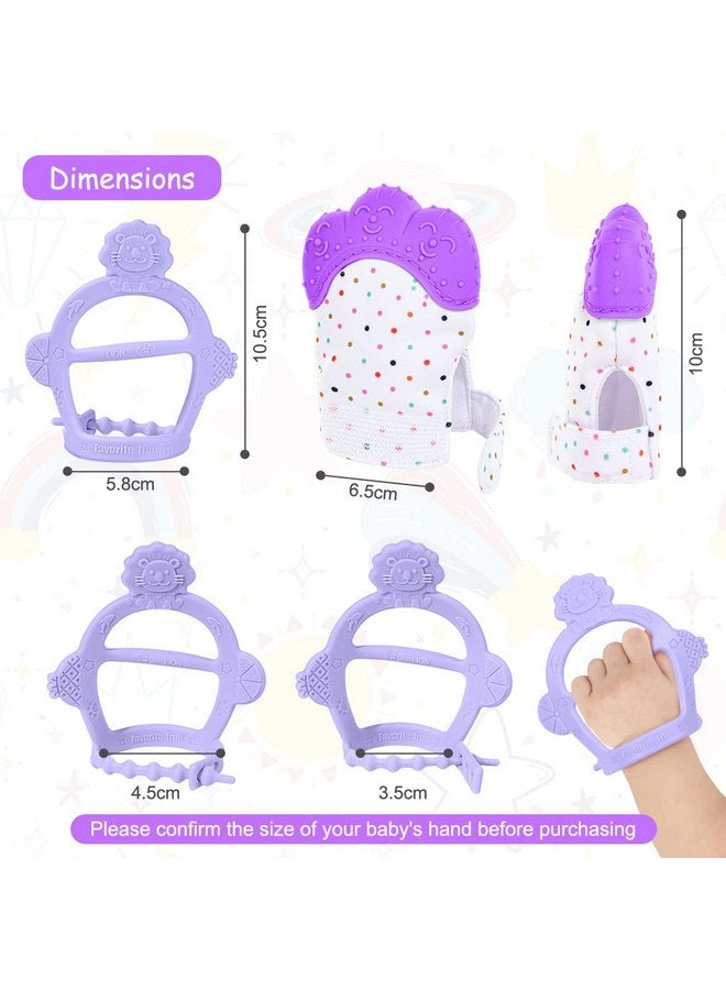 Vicloon Vicloon Silicone Teething Mitt, 2Pcs Baby Teething Mitten, Baby Teething Toy with Adjustable Strap, Crinkle Sound and Textured, Baby Teething Mitten Self Soothing Baby Chew Toys for 0-6month Infants  - Image 2
