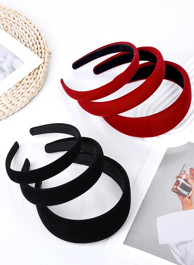 Etercycle Red Christmas Headband, 3 Different Width Thick Headbands for Women, Velvet Sponge Hairband Soft Vintage Hair Bands Padded Head Bands Hair Accessories Gifts - Image 5