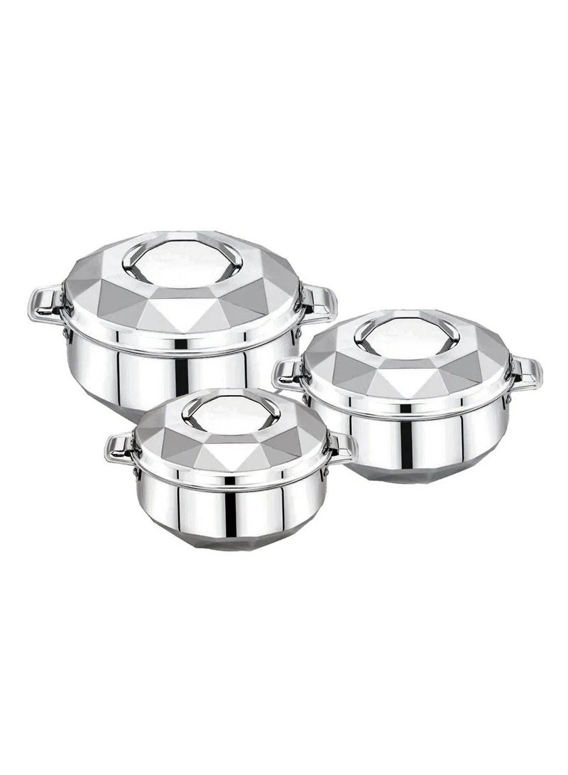 Maxima Steel Maxima food container set, 3 pieces, 2.5 / 3.5 / 5 liters - silver - Image 2
