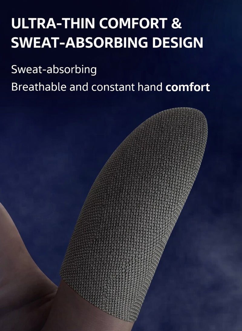 PIVA Dragon Scale Gaming Finger Sleeves – High Sensitivity Silver Fiber, Ultra-Thin & Lightweight, Anti-Sweat Breathable Touchscreen Finger Covers, Smooth & Lag-Free Control for PUBG Mobile, RedMagic, iPhone, iPad & Android (2 Pairs / 4 Pcs) - Image 4