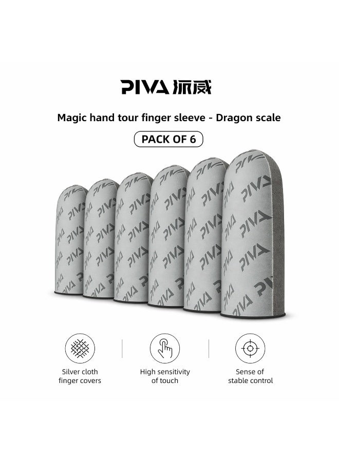 PIVA Dragon Scale Gaming Finger Sleeves – High Sensitivity Silver Fiber, Ultra-Thin & Lightweight, Anti-Sweat Breathable Touchscreen Finger Covers, Smooth & Lag-Free Control for PUBG Mobile, RedMagic, iPhone, iPad & Android (2 Pairs / 4 Pcs) - Image 1