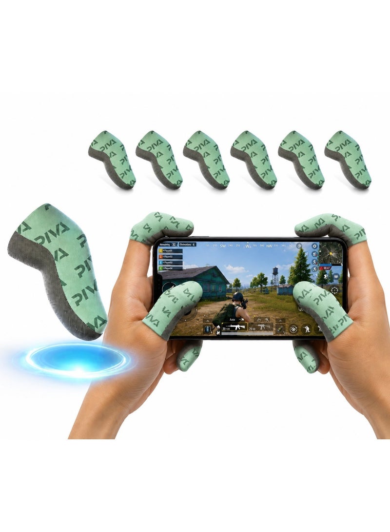 PIVA Dragon Scale Gaming Finger Sleeves – High Sensitivity Silver Fiber, Ultra-Thin & Lightweight, Anti-Sweat Breathable Touchscreen Finger Covers, Smooth & Lag-Free Control for PUBG Mobile, RedMagic, iPhone, iPad & Android (2 Pairs / 4 Pcs) - Image 1