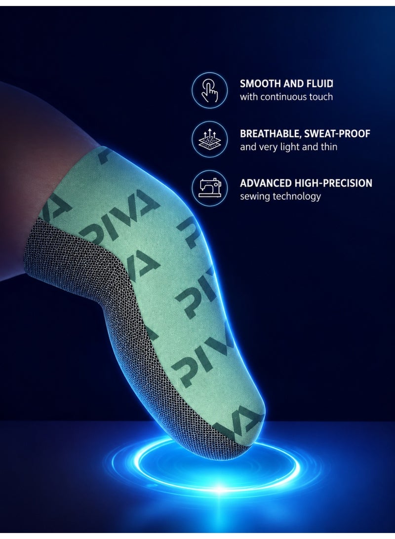PIVA Dragon Scale Gaming Finger Sleeves – High Sensitivity Silver Fiber, Ultra-Thin & Lightweight, Anti-Sweat Breathable Touchscreen Finger Covers, Smooth & Lag-Free Control for PUBG Mobile, RedMagic, iPhone, iPad & Android (2 Pairs / 4 Pcs) - Image 3