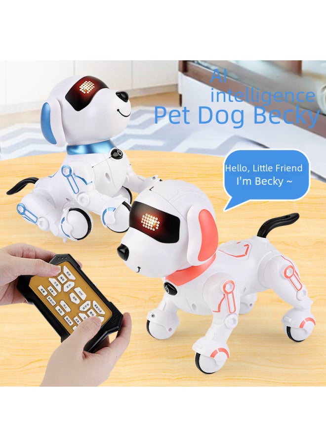 Intelligent Electric Toy Dog Wanstar Singing Dancing Boys Girls Children Early Education Enlightenment Pet Toy-Color:White Blue ]-Specifications:three Batteries  - Image 1