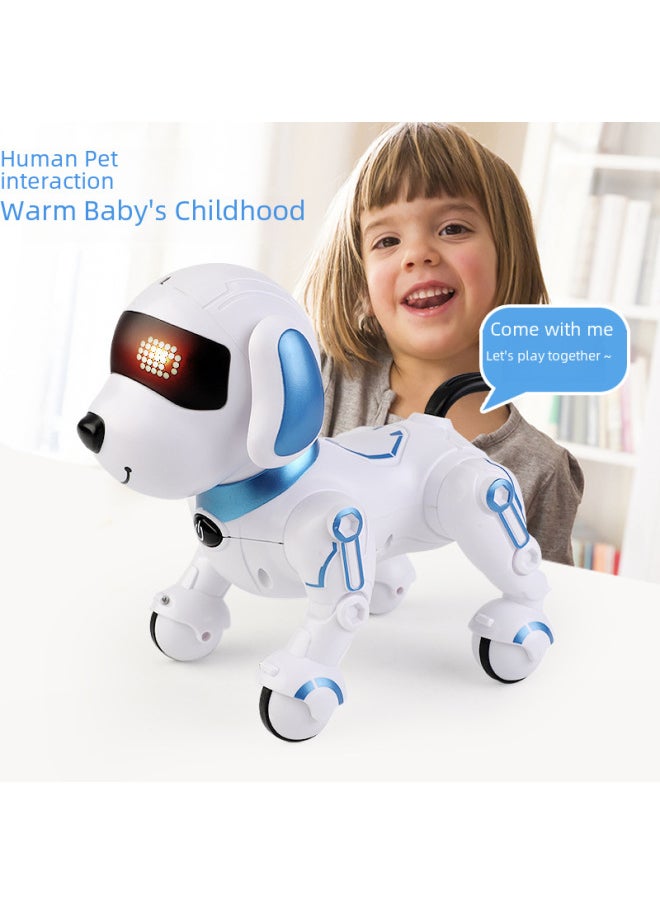 Intelligent Electric Toy Dog Wanstar Singing Dancing Boys Girls Children Early Education Enlightenment Pet Toy-Color:White Blue ]-Specifications:three Batteries  - Image 2